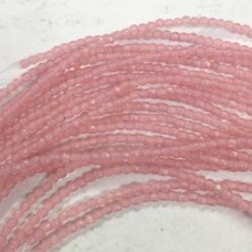 2mm Czech Firepolish Beads - Matte Milky Pink - Pack of 50