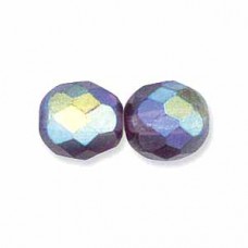 3mm Czech Fire Polished Beads - Dark Amethyst AB - Pack of 50