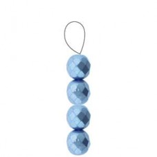 8mm Czech Firepolish Beads - Pastel Lt Sapphire - Pack of 20