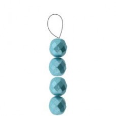 8mm Czech Firepolish Beads - Pastel Aqua - Pack of 20