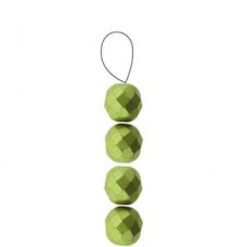 8mm Czech Firepolish Beads - Pastel Lime - Pack of 20