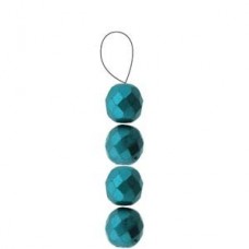 8mm Czech Firepolish Beads - Pastel Emerald - Pack of 20