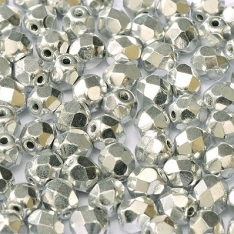 3mm Czech Fire Polished Beads - Silver
