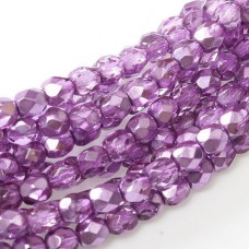 3mm Czech Firepolish Beads - Crystal Purple Metallic Ice - 1 Mass (1200 beads)