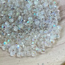 3mm Czech Crystal AB Fire Polished - Pack of 50