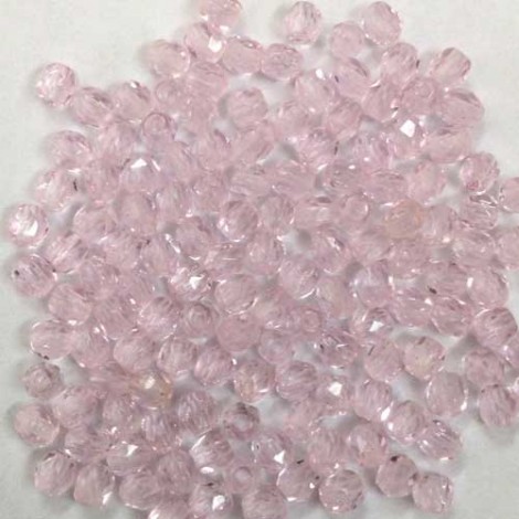 3mm Czech Firepolish Beads -Pale Pink - Pack of 50