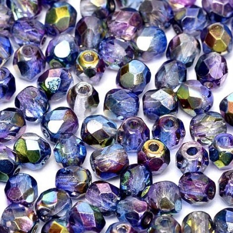 3mm Czech Firepolish Beads - Crystal Magic Blue