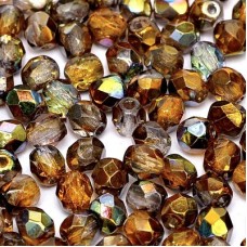 3mm Czech Firepolish Beads - Crystal Magic Copper