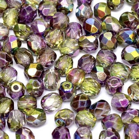 3mm Czech Firepolish Beads - Crystal Magic Orchid