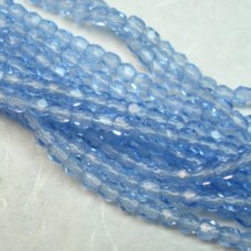 3mm Czech Firepolish Beads - Light Sapphire - Pack of 50