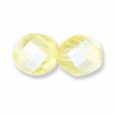 4mm Jonquil AB Czech Fire Polished Round Beads