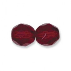 3mm Czech Garnet Fire Polished Beads - Pack of 50