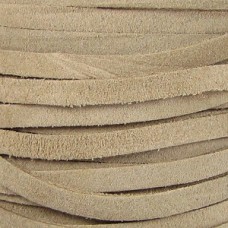 5x1.5mm European Flat Suede Leather Cord - Taupe