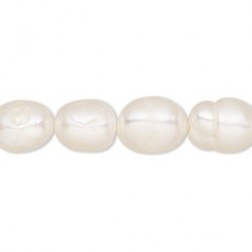 8.5-10.5mm White Freshwater Rice Pearls with Large 2mm Hole 