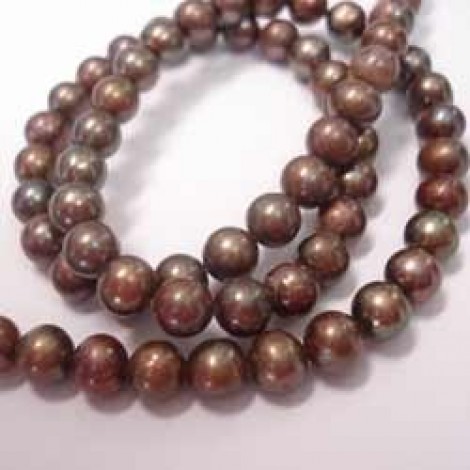 6x5mm Copper Potato Freshwater Pearls - 16in strand