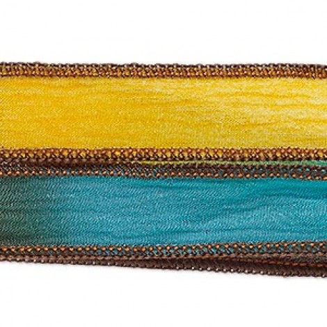 34" Variegated Hand-Dyed Silk Ribbon - Desert Sunset