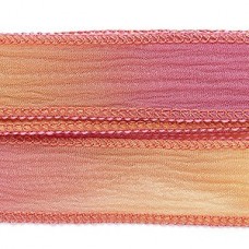 34" (91cm) Variegated Hand-Dyed Silk Ribbon - Sherbet