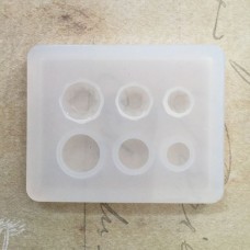 40x50mm Silicone Tiny Cabochon Mould - Faceted and Flat Round - 3 Sizes - 6, 8, 10mm