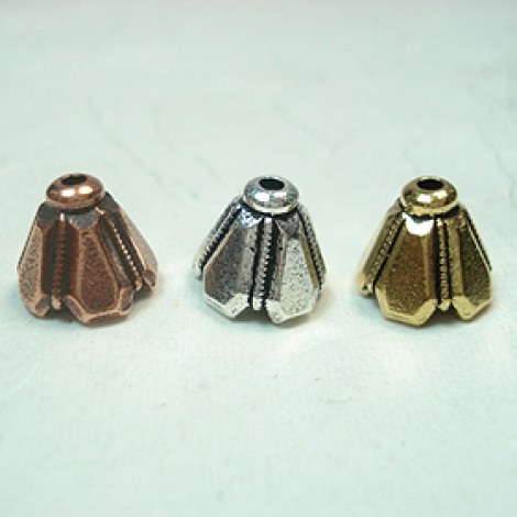 8mm TierraCast Faceted Cone - Precious Metal Plated