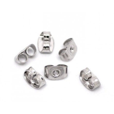 4x6x3mm Im Rhodium Plated Iron Butterfly Earring Clutches - Pack of 12 Pair