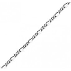 2.3mm Plated Rhodium Silver Figaro Chain - Per Metre