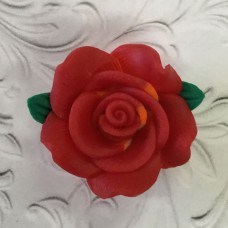 19x10mm Red Polymer Clay Rose Beads