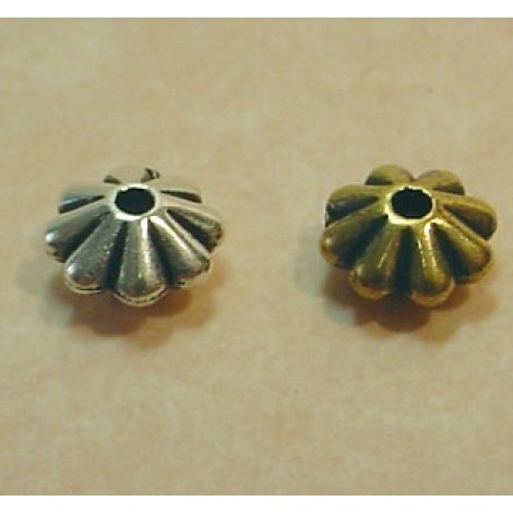 Metallic Top Drilled Daisy 5mm Spacer Beads - Pk of 100 - Gold or Silver