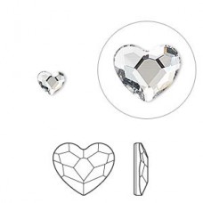14mm Swarovski 2808 Heart Hotfix Crystal - Crystal - Each