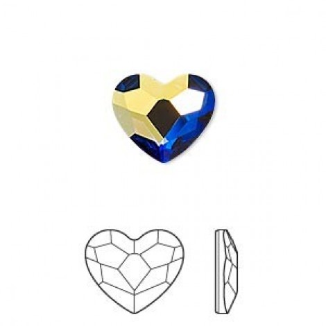 14mm Swarovski 2808 Heart Hotfix Crystal - Crystal AB - Each