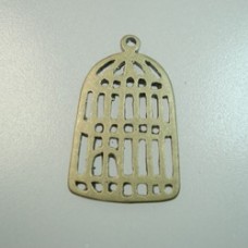 18x24mm Vintage Ant Bronze Bird Cage Pendant Charms - Pack of 2
