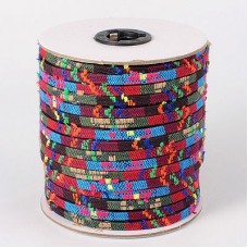 5x2mm Woven Ethnic Flat Cord - Colourful