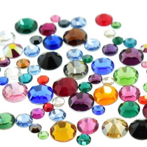 Swarovski Flatback Crystals - Assorted Colour/Size Mix - Pack of 72