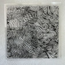 90x90mm Flexible Silicone Polymer Clay Texture Sheet - Forest Fantasy