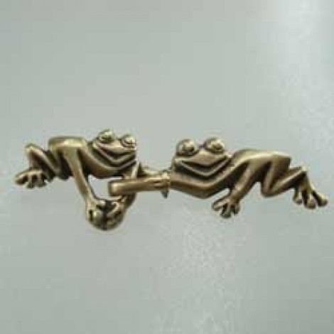 Friendly Frogs Hook & Eye Clasp - Antique Brass - each Friendly Frogs Hook & Eye Clasp - Antique Brass - each
