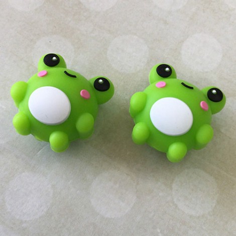 26mm Baby-Safe Teething Beads or Knitting Needle Protector Tips - Froggies - Per pair 26mm Baby-Safe Teething Beads or Knitting Needle Protector Tips - Froggies - Per pair