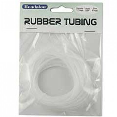 1.7mm Beadalon Frosted White Hollow Rubber Tubing - 5m