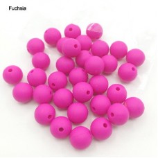 10mm Baby-Safe Silicone Round Beads - Fuchsia