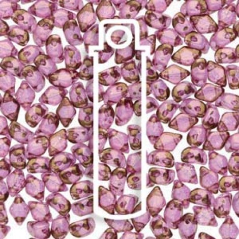 6x4mm Czech Mini GemDuo 2-Hole Beads - Crystal Violet Luster - 8.5gm