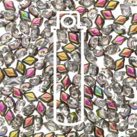 6x4mm Czech Mini GemDuo 2-Hole Beads - Crystal Vitrail - 8.5gm 6x4mm Czech Mini GemDuo 2-Hole Beads - Crystal Vitrail - 8.5gm