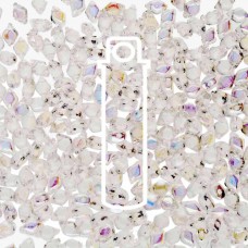 6x4mm Czech Mini GemDuo 2-Hole Beads - Crystal AB - 8.5gm