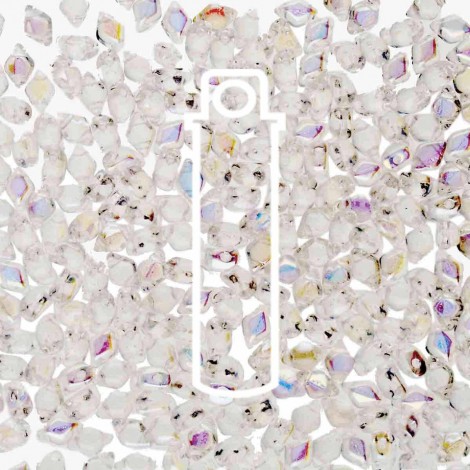6x4mm Czech Mini GemDuo 2-Hole Beads - Crystal AB - 8.5gm