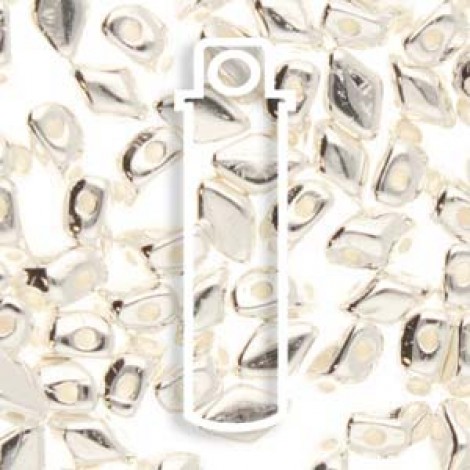 6x4mm Czech Mini GemDuo 2-Hole Beads - Silver Plated - 8.5gm 6x4mm Czech Mini GemDuo 2-Hole Beads - Silver Plated - 8.5gm
