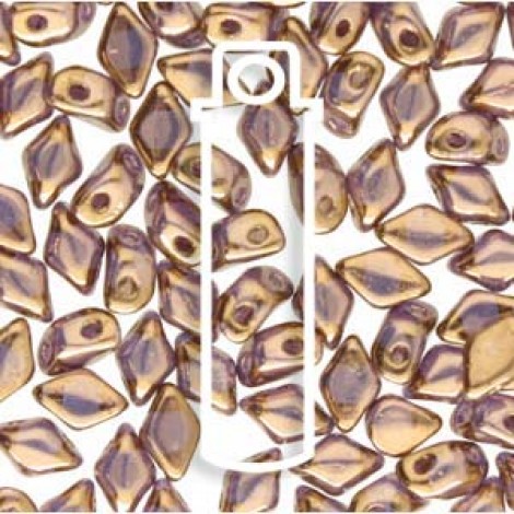 6x4mm Czech Mini GemDuo 2-Hole Beads - Crystal Gold Bronze - 8.5gm 6x4mm Czech Mini GemDuo 2-Hole Beads - Crystal Gold Bronze - 8.5gm