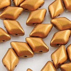 5x8mm Czech GemDuo 2-Hole Beads - Bronze Gold