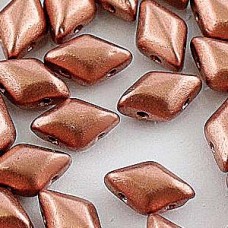 5x8mm Czech GemDuo 2-Hole Beads - Bronze Copper