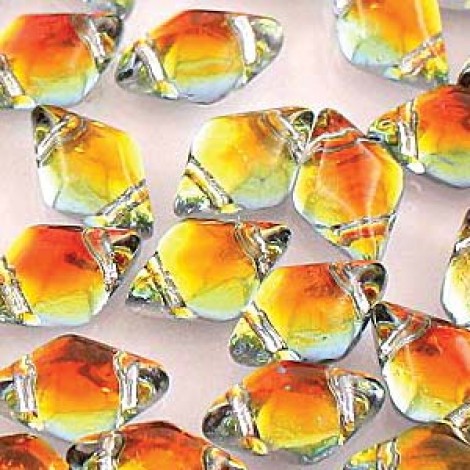 5x8mm Czech GemDuo 2-Hole Beads - Backlit Tequila - 8gm 5x8mm Czech GemDuo 2-Hole Beads - Backlit Tequila - 8gm
