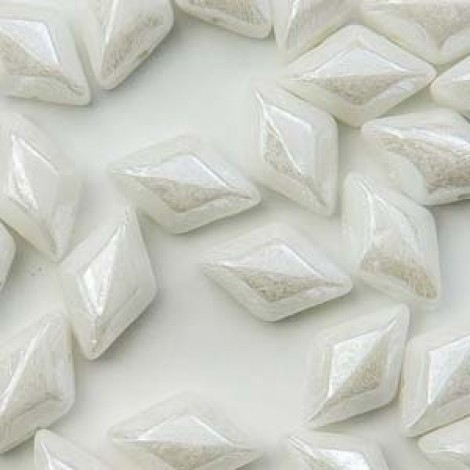 6x4mm Czech Mini GemDuo 2-Hole Beads - Chalk White Luster - 8.5gm 6x4mm Czech Mini GemDuo 2-Hole Beads - Chalk White Luster - 8.5gm