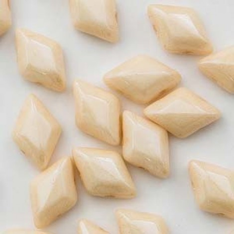 5x8mm Czech GemDuo 2-Hole Beads - Chalk Beige Luster - 8gm 5x8mm Czech GemDuo 2-Hole Beads - Chalk Beige Luster - 8gm