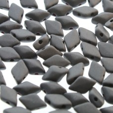 5x8mm Czech GemDuo 2-Hole Beads - Jet Matte - 8gm
