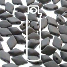 6x4mm Czech Mini GemDuo 2-Hole Beads - Jet Matte - 8.5gm